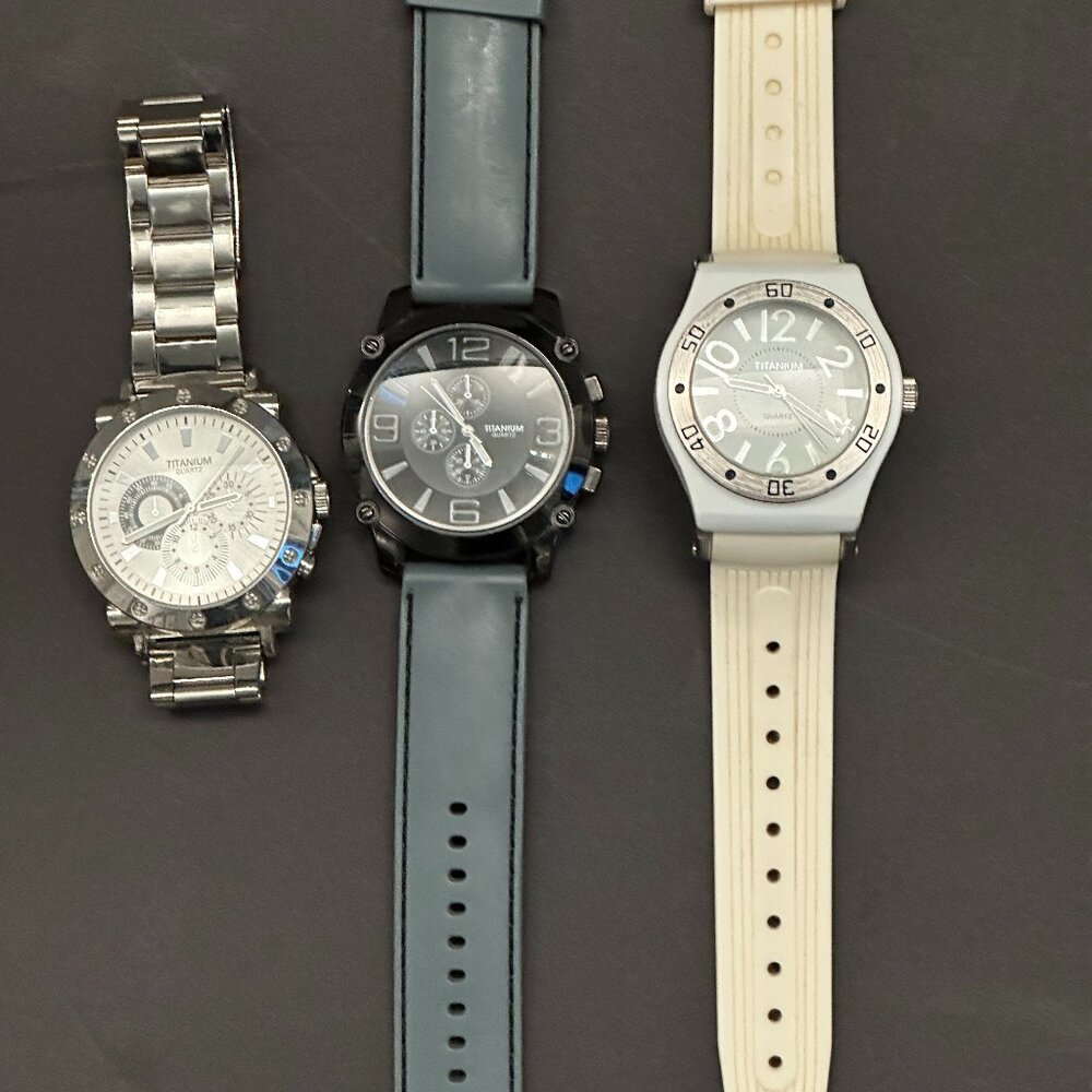 Titanium Men's Watch Set (3)  Pre-Owned